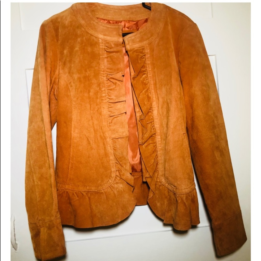 Beautiful Rustic Orange VINTAGE Suade Jacket